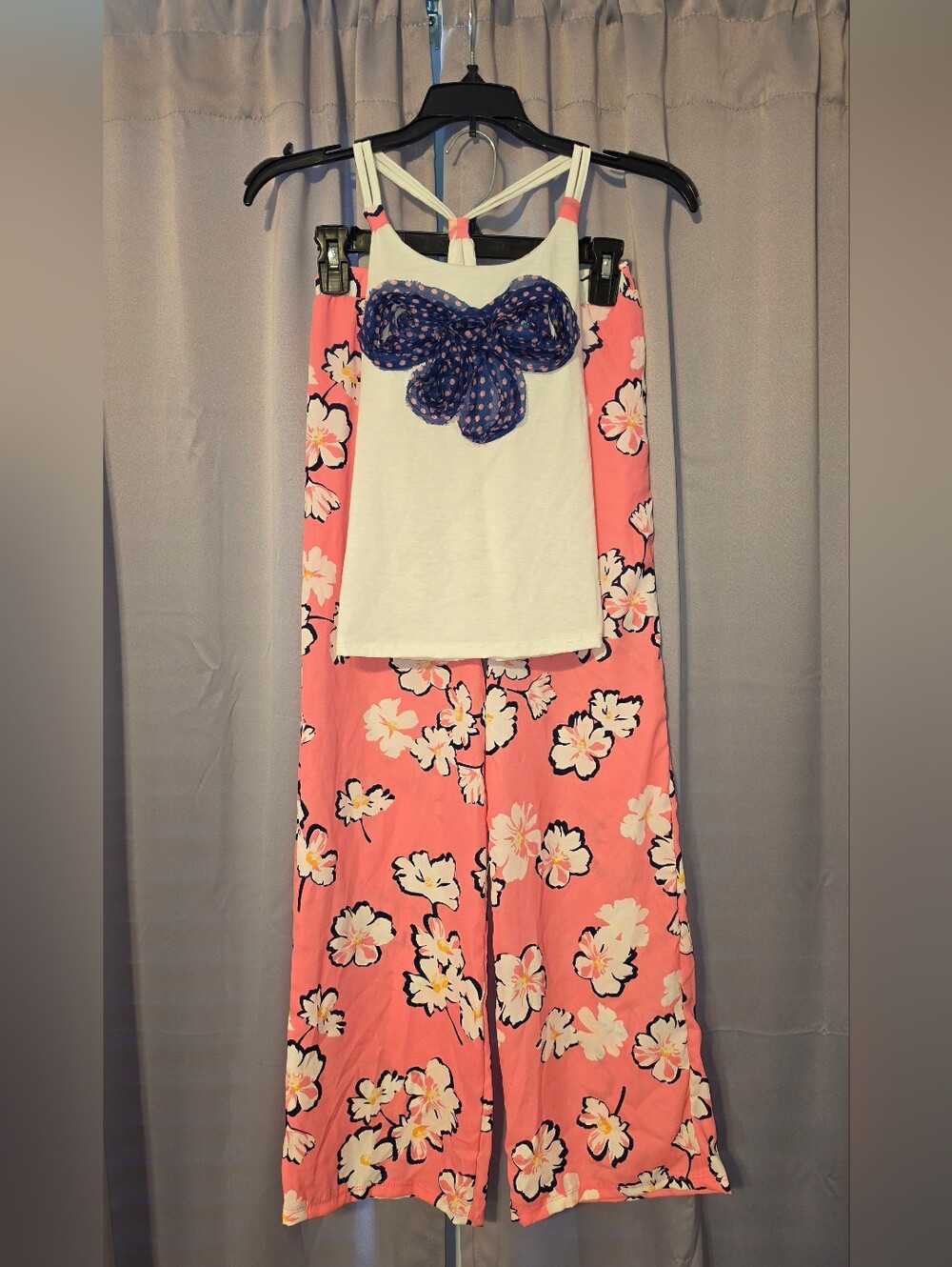 Girls 10Y/12Y Mia Belle Blossom Garden tank Top and Palazzo Pants Set